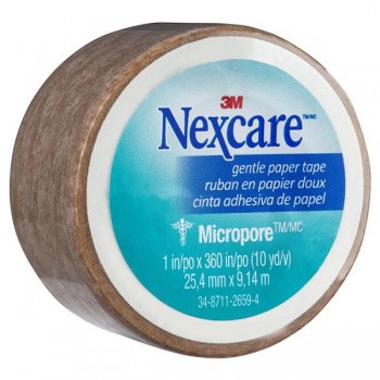 Nexcare Micropore Paper Tape Tan 25.4mm x 9.14m 