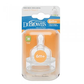 Dr Brown's Silicone Nipple 6m+ Wide-Neck 2 