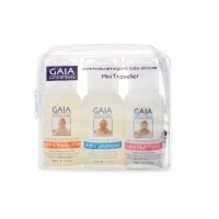 GAIA Mini Traveller Baby Bath Set (Wash, Shampoo & Moisturiser) 3x50ml 