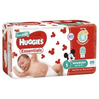 Huggies Nappies Essentials Newborn to 5kg 28Pk 