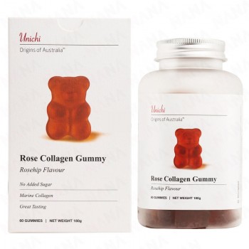 Unichi Rose Collagen Gummy Rosehip Flavour 60 Gummies