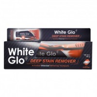 White Glo Charcoal Deep Stain Remover Toothpaste with Toothbrush 150g 