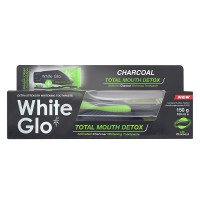 White Glo Charcoal Total Mouth Detox Toothpaste with Toothbrush 150g 