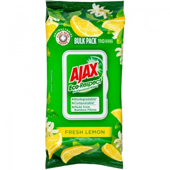 Ajax Eco Multipurpose Wipes Fresh Lemon 110 