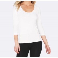 Boody 3/4 Sleeve Top - White - S  