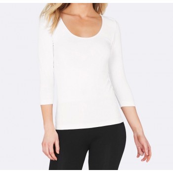 Boody 3/4 Sleeve Top - White - S  