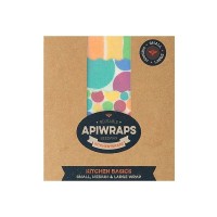 Apiwraps Reusable Beeswax Wraps - Kitchen 1 x Small, Medium & Large 3 