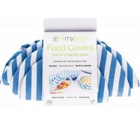 4MyEarth Food Cover Set Denim Stripe - XS,S,M & L 4 