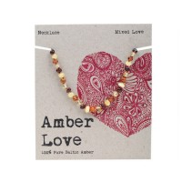 Amber Love Children's Necklace 100% Baltic Amber - Rainbow Love 33cm 