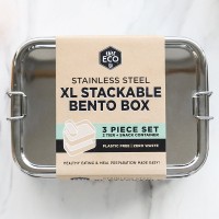 Ever Eco Stainless Steel Stackable Bento 2 Tier + Mini Snack Container 1200ml 