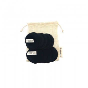 Ever Eco Reusable Bamboo Facial Pads Black with Cotton Wash Bag 10 