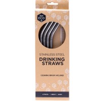 Ever Eco Stainless Steel Straws - Bent Includes Cleaning Brush 4 