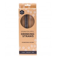 Ever Eco Stainless Steel Straws - Straight Includes Cleaning Brush 2 