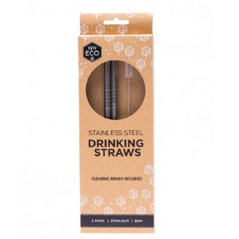 Ever Eco Stainless Steel Straws - Straight Includes Cleaning Brush 2 