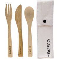 Ever Eco Bamboo Cutlery Set With Organic Cotton Pouch  