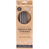 Ever Eco Smoothie Straws - Straight Stainless Steel + Cleaning Brush 4 