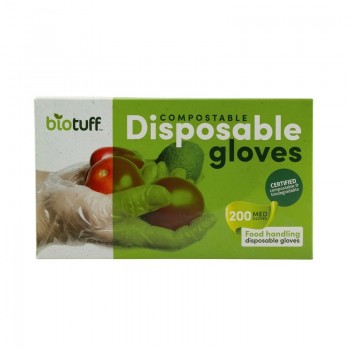 Biotuff Compostable Disposable Gloves Medium 200 