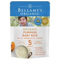 Bellamy's Organic Pumpkin Baby Rice with Prebiotic (GOS) 5+ months 125g 
