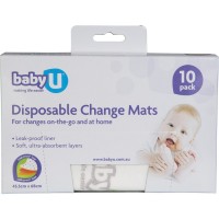 Baby U Disposable Change Mats 45.5x68cm 10 
