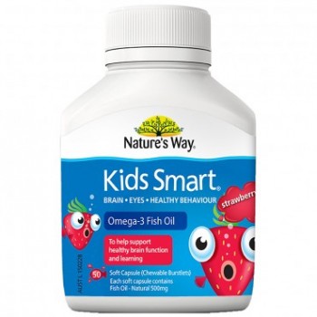 Nature's Way Kids Smart Omega-3 Fish Oil Strawberry Flavour 50 Cap