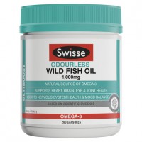 Swisse Odourless Wild Fish Oil 1000mg 200 Cap
