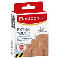 Elastoplast Extra Tough Waterproof Plasters Assorted Strips 15 