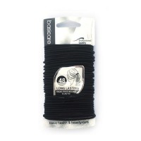 Basicare Elastic Hair Bands Black - 2mm 48pc 