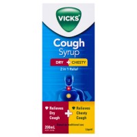 Vicks Cough Syrup Dry+Chesty 2in1 Relief 200ml 