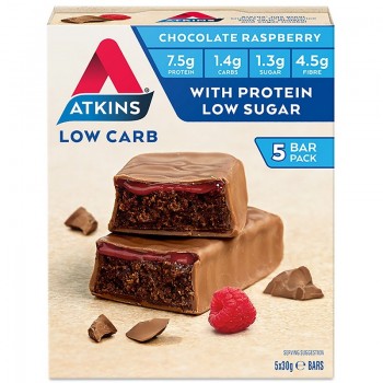 Atkins Low Carb Chocolate Raspberry Bar 5Pk 