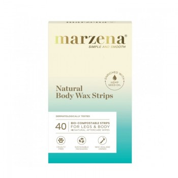 Marzena Natural Body Wax Strips with Hemp Seed Oil 40 