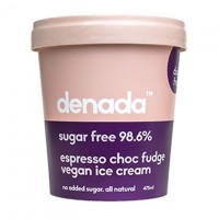Denada Sugar Free Vegan Ice Cream Espresso Choc Fudge 475ml 