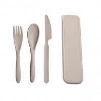 busybee Biodegradable Wheat Cutlery in Case natural 3 Pce 