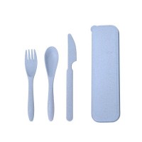 busybee Biodegradable Wheat Cutlery in Case blue 3 Pce 
