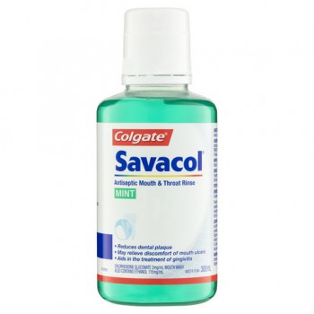 Colgate Savacol Antiseptic Mouth & Throat Rinse Mint 300ml 