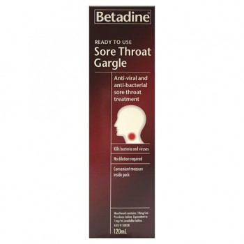 Betadine Ready To Use Sore Throat Gargle 120ml 