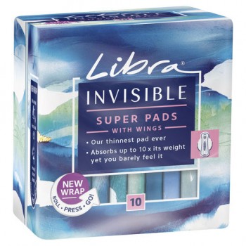 Libra Invisible Pads Super with wings 10 