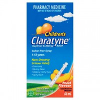 Claratyne Child Hayfever & Allergy Relief Antihistamine Peach 60ml 