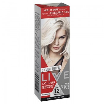 Schwarzkopf Live Semi-Permanent Colour Silver Toner - up to 12 washes 75ml 