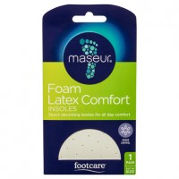 Footcare Foam Latex Comfort Insoles - up to Aus M10 1 Pair