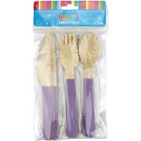 Artwrap Party Wooden Cutlery Purple 12pack 