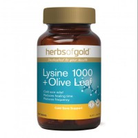 Herbs of Gold Lysine 1000 + Olive Leaf 100 Tab