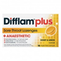 Difflam DifflamPlus Sore Throat Lozenges + Anaesthetic Honey & Lemon 16 Lozenges