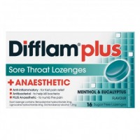 Difflam DifflamPlus Sore Throat Lozenges + Anaesthetic Menthol & Eucalyptus 16 Lozenges