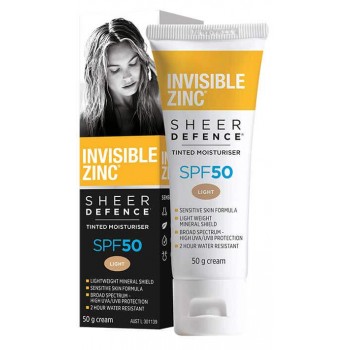 Invisible Zinc Sheer Defence SPF50 Light 50g 
