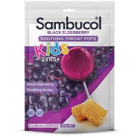 Sambucol Black Elderberry Kids Soothing Throat Pops 8 
