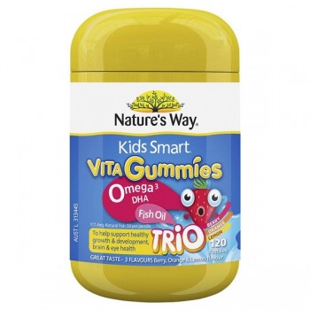 Nature's Way Vita Gummies Kids Omega 3 DHA & Fish Oil Trio 120 Past