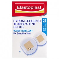 Elastoplast Hypoallergenic Transparent Water Repellent Spots 24pk 