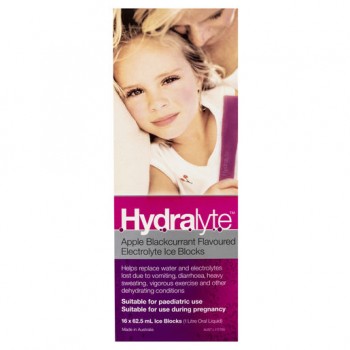 Hydralyte Apple Blackcurrent Electrolyte Ice Blocks 16 x 62.5ml 