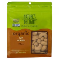 Natures Delight Organic Raw Cashews 300g 