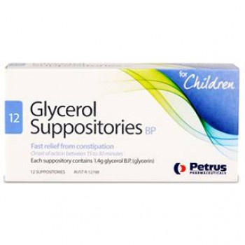 Petrus Pharmaceuticals Glycerol Suppositories BP for Children 12 Suppositories